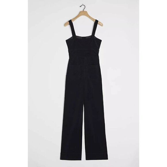 NEW ANTHROPOLOGIE JOANIE CORDUROY JUMPSUIT ONE PIECE CORD JUMPER DEEP NAVY - Picture 4 of 5